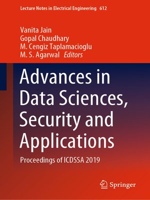 cover image of Advances in Data Sciences, Security and Applications